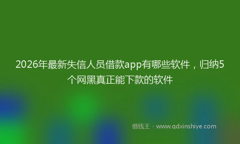 2026年最新失信人员借款app有哪些软件，归纳5个网黑真正能下款的软件
