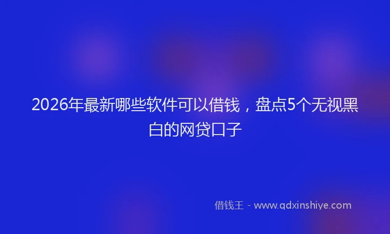 2026年最新哪些软件可以借钱，盘点5个无视黑白的网贷口子
