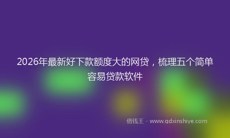 2026年最新好下款额度大的网贷，梳理五个简单容易贷款软件