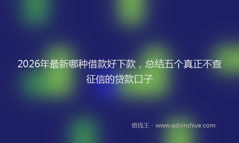 2026年最新哪种借款好下款，总结五个真正不查征信的贷款口子