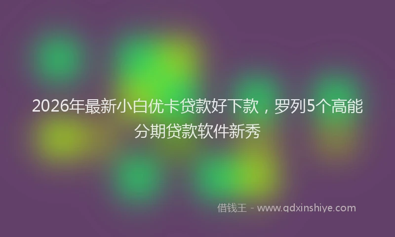 2026年最新小白优卡贷款好下款，罗列5个高能分期贷款软件新秀