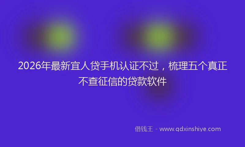 2026年最新宜人贷手机认证不过，梳理五个真正不查征信的贷款软件