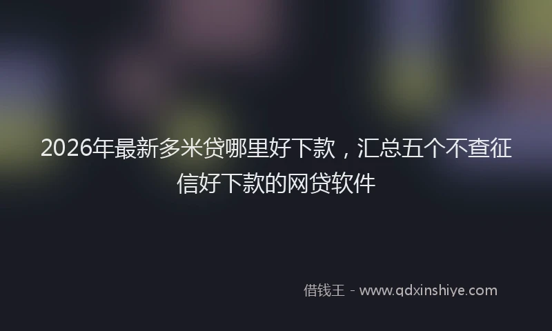 2026年最新多米贷哪里好下款，汇总五个不查征信好下款的网贷软件