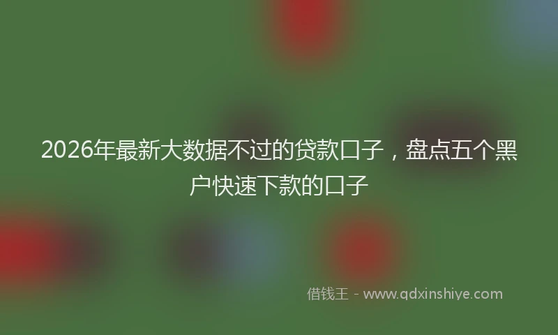2026年最新大数据不过的贷款口子,盘点五个黑户快速下款的口子