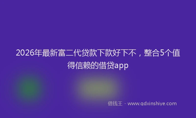 2026年最新富二代贷款下款好下不，整合5个值得信赖的借贷app