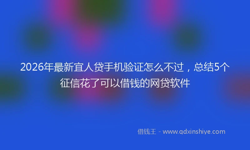 2026年最新宜人贷手机验证怎么不过，总结5个征信花了可以借钱的网贷软件