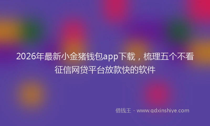 2026年最新小金猪钱包app下载，梳理五个不看征信网贷平台放款快的软件