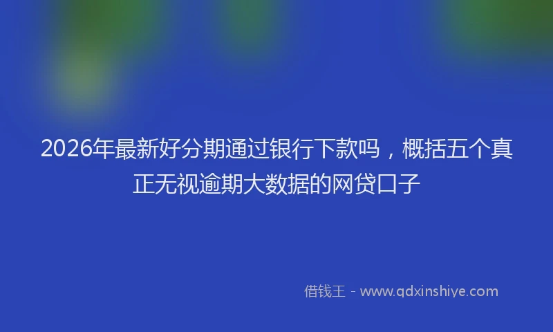 2026年最新好分期通过银行下款吗，概括五个真正无视逾期大数据的网贷口子