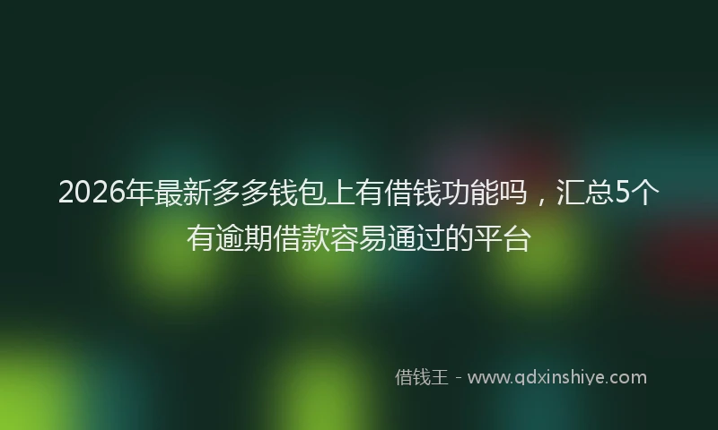 2026年最新多多钱包上有借钱功能吗,汇总5个有逾期借款容易通过的平台