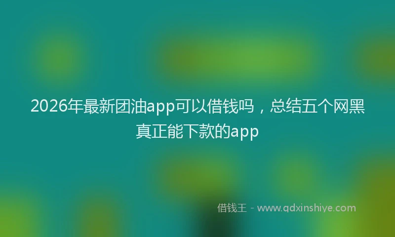 2026年最新团油app可以借钱吗,总结五个网黑真正能下款的app