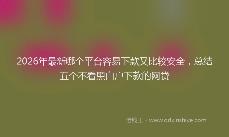 2026年最新哪个平台容易下款又比较安全，总结五个不看黑白户下款的网贷
