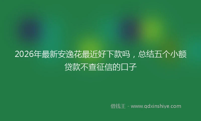 2026年最新安逸花最近好下款吗，总结五个小额贷款不查征信的口子
