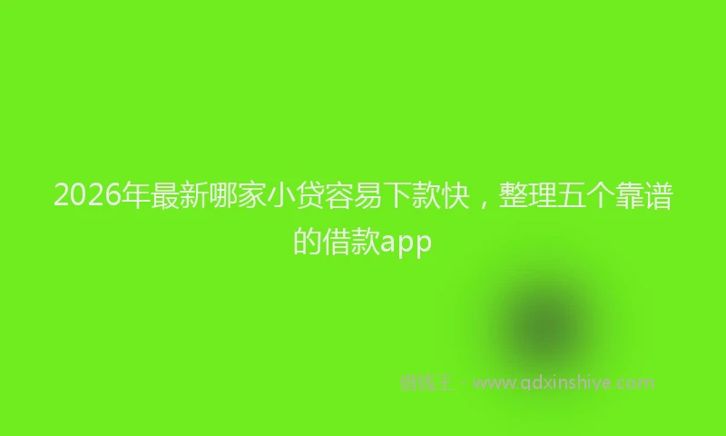 2026年最新哪家小贷容易下款快，整理五个靠谱的借款app