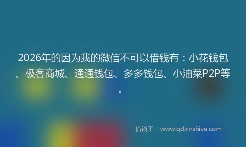 2026年的因为我的微信不可以借钱有：小花钱包、极客商城、通通钱包、多多钱包、小油菜P2P等。