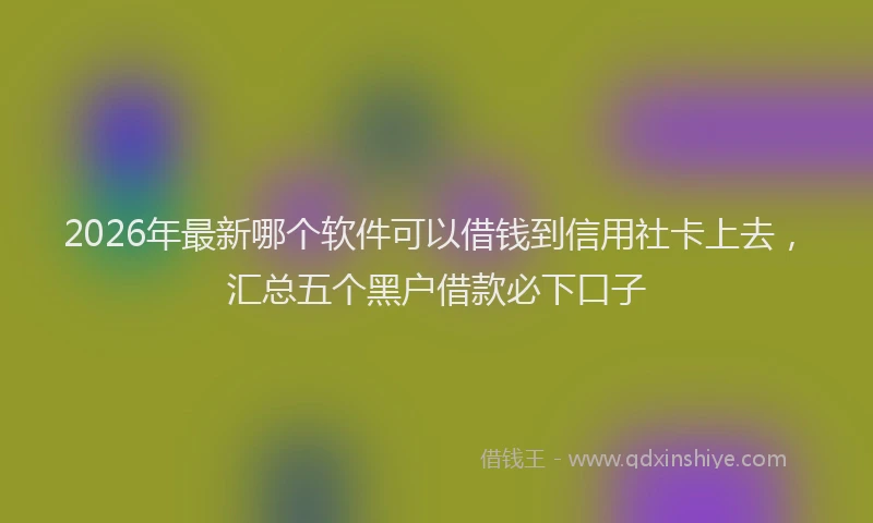 2026年最新哪个软件可以借钱到信用社卡上去，汇总五个黑户借款必下口子