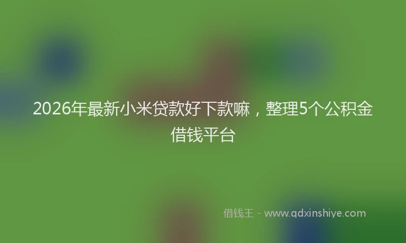 2026年最新小米贷款好下款嘛，整理5个公积金借钱平台