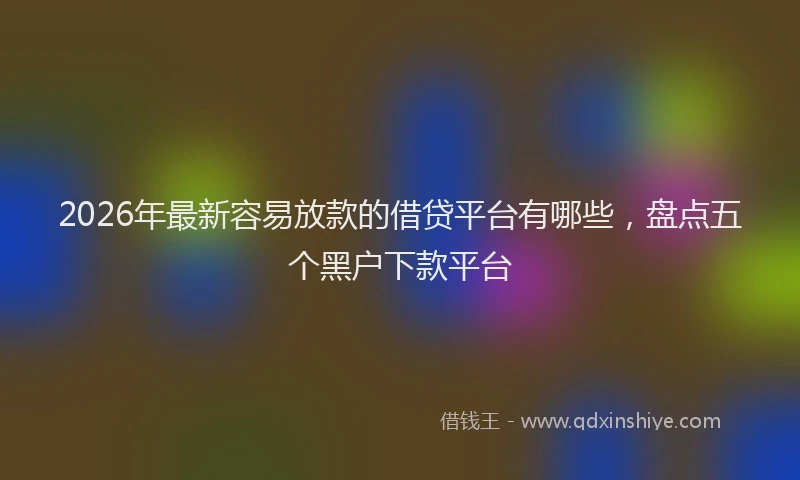 2026年最新容易放款的借贷平台有哪些，盘点五个黑户下款平台