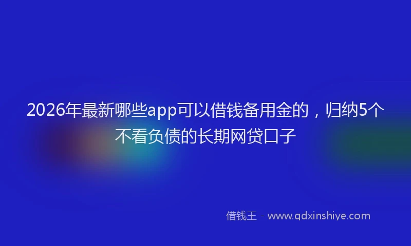 2026年最新哪些app可以借钱备用金的，归纳5个不看负债的长期网贷口子