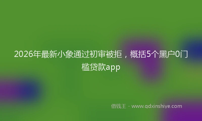 2026年最新小象通过初审被拒，概括5个黑户0门槛贷款app