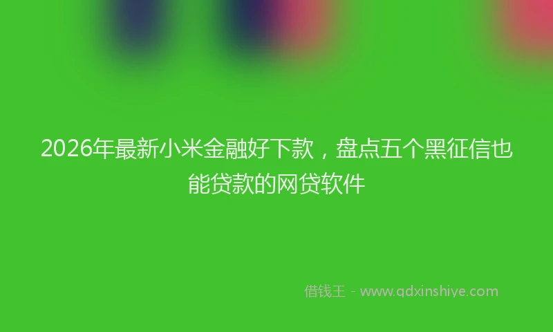 2026年最新小米金融好下款，盘点五个黑征信也能贷款的网贷软件