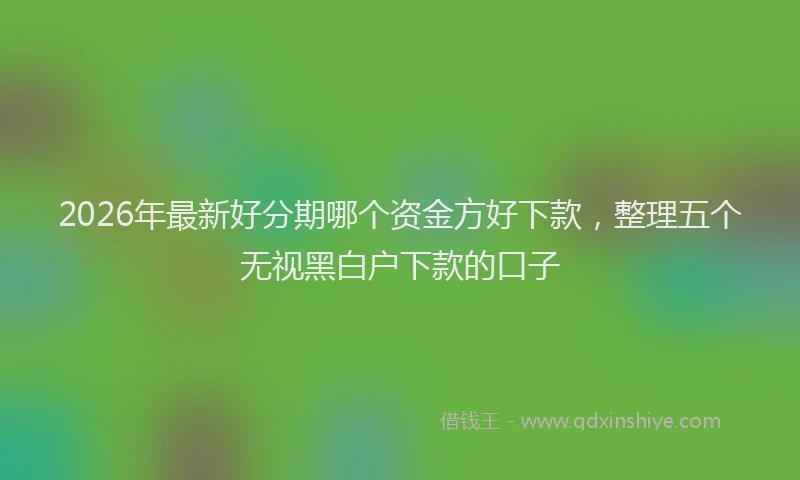 2026年最新好分期哪个资金方好下款，整理五个无视黑白户下款的口子