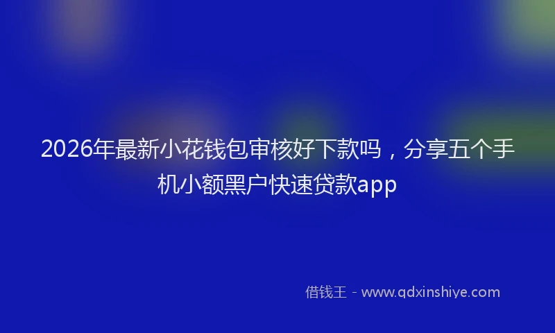 2026年最新小花钱包审核好下款吗，分享五个手机小额黑户快速贷款app