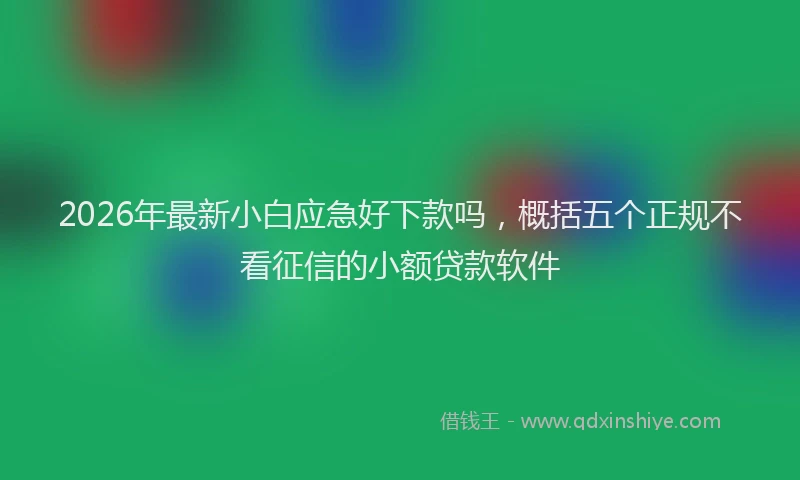 2026年最新小白应急好下款吗，概括五个正规不看征信的小额贷款软件