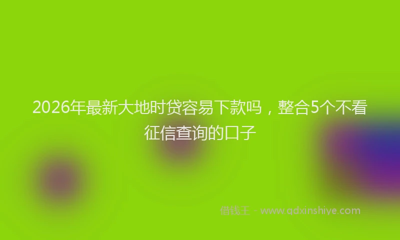 2026年最新大地时贷容易下款吗,整合5个不看征信查询的口子