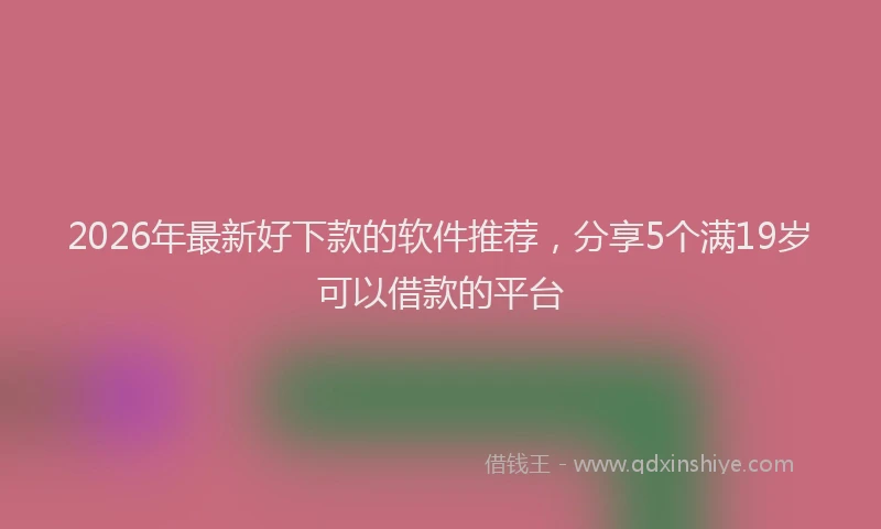 2026年最新好下款的软件推荐，分享5个满19岁可以借款的平台