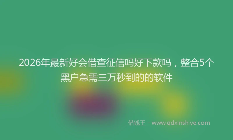 2026年最新好会借查征信吗好下款吗，整合5个黑户急需三万秒到的的软件