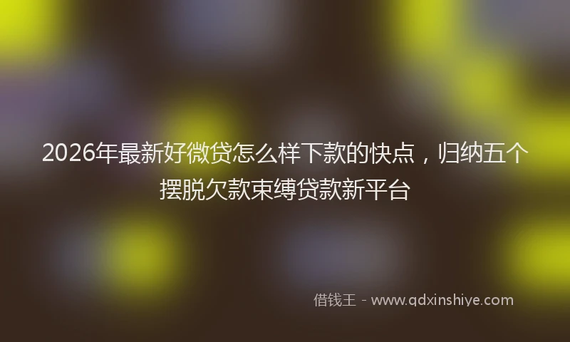 2026年最新好微贷怎么样下款的快点，归纳五个摆脱欠款束缚贷款新平台