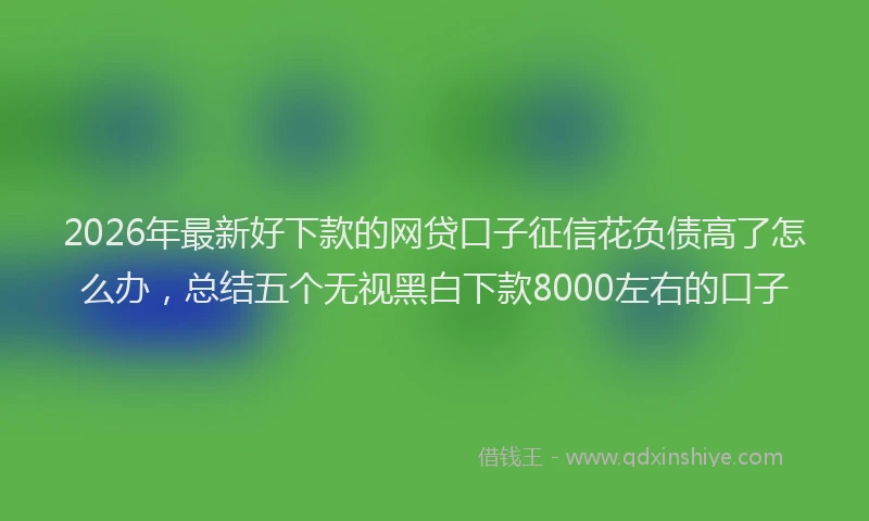 2026年最新好下款的网贷口子征信花负债高了怎么办，总结五个无视黑白下款8000左右的口子