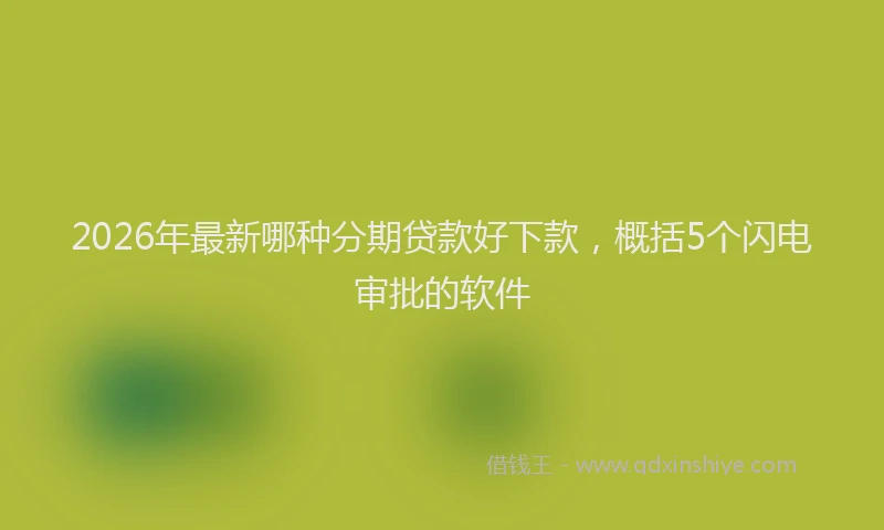 2026年最新哪种分期贷款好下款,概括5个闪电审批的软件