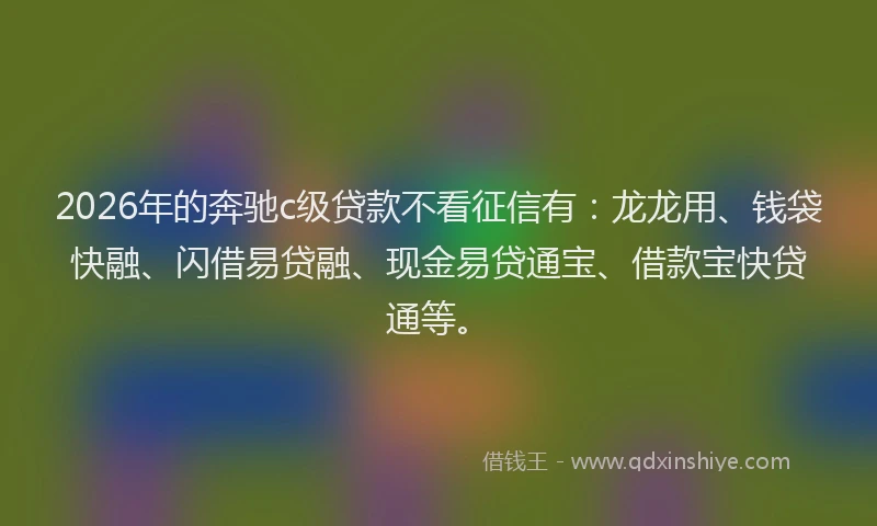 2026年的奔驰c级贷款不看征信有:龙龙用、钱袋快融、闪借易贷融、现金易贷通宝、借款宝快贷通等。