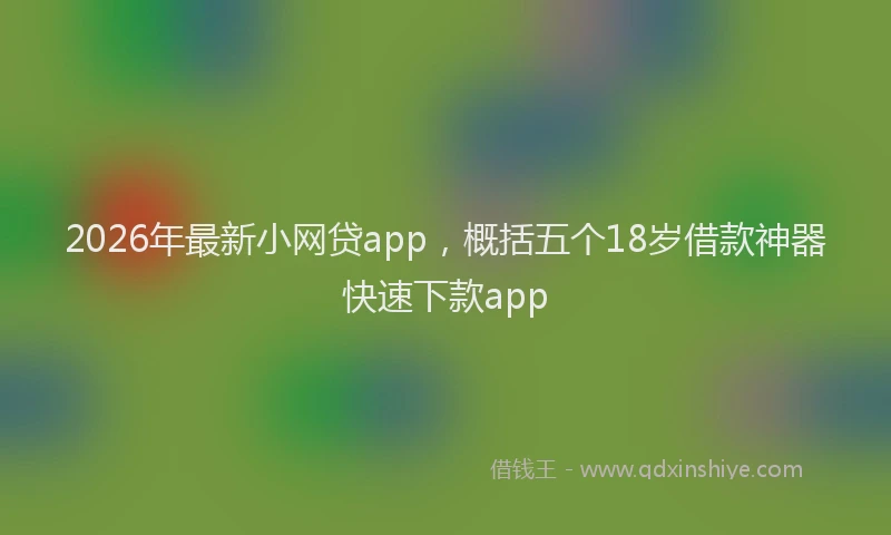2026年最新小网贷app，概括五个18岁借款神器快速下款app