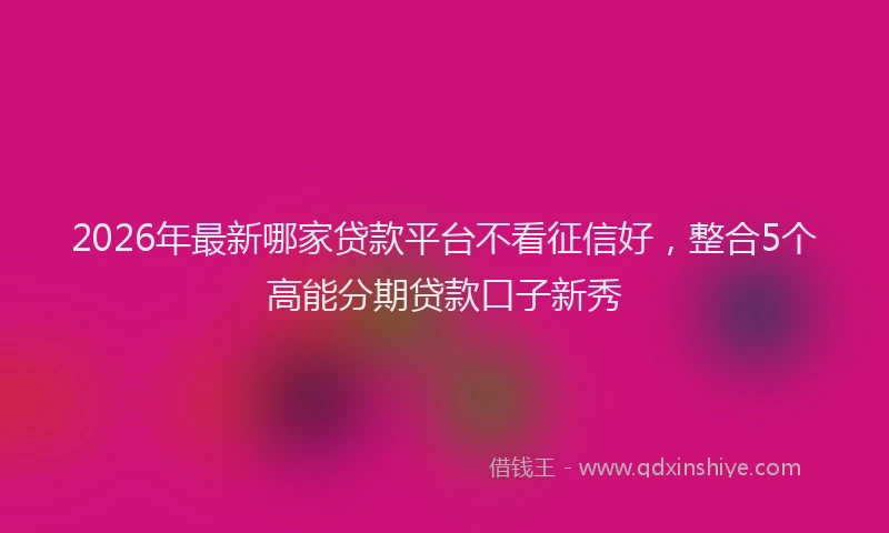 2026年最新哪家贷款平台不看征信好，整合5个高能分期贷款口子新秀