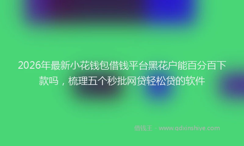 2026年最新小花钱包借钱平台黑花户能百分百下款吗，梳理五个秒批网贷轻松贷的软件