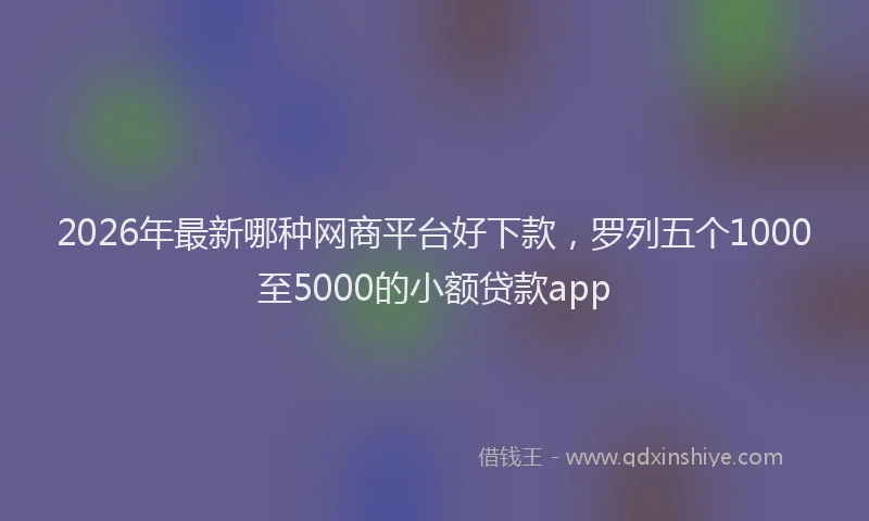 2026年最新哪种网商平台好下款,罗列五个1000至5000的小额贷款app
