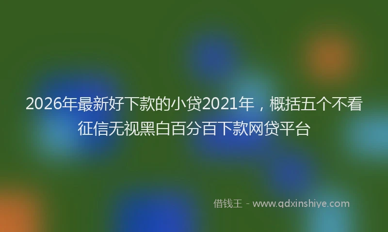 2026年最新好下款的小贷2021年，概括五个不看征信无视黑白百分百下款网贷平台
