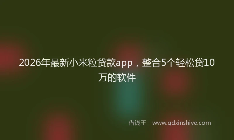 2026年最新小米粒贷款app，整合5个轻松贷10万的软件