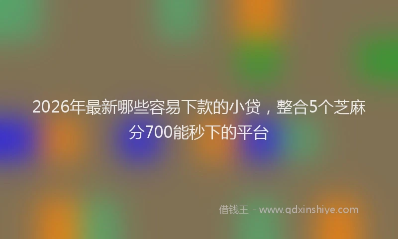 2026年最新哪些容易下款的小贷，整合5个芝麻分700能秒下的平台