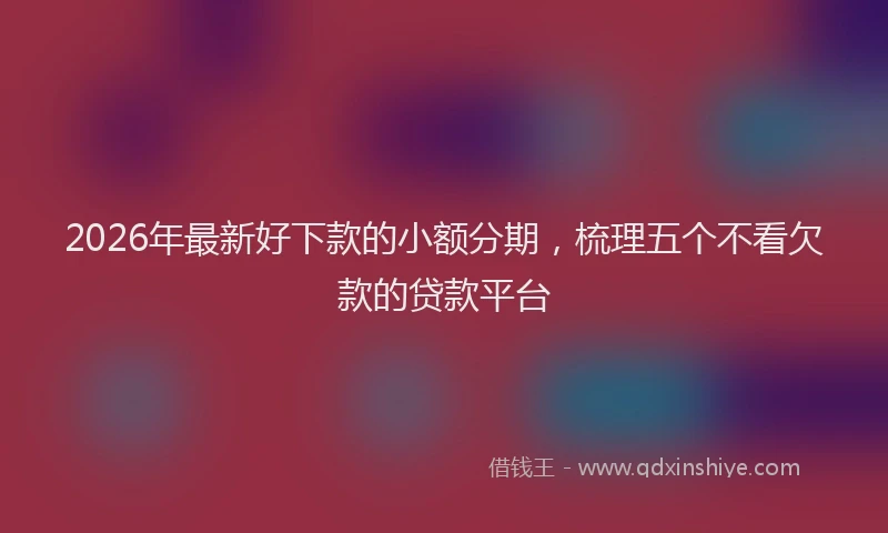 2026年最新好下款的小额分期，梳理五个不看欠款的贷款平台