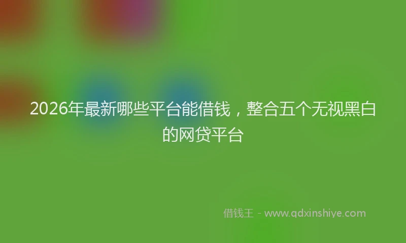 2026年最新哪些平台能借钱，整合五个无视黑白的网贷平台