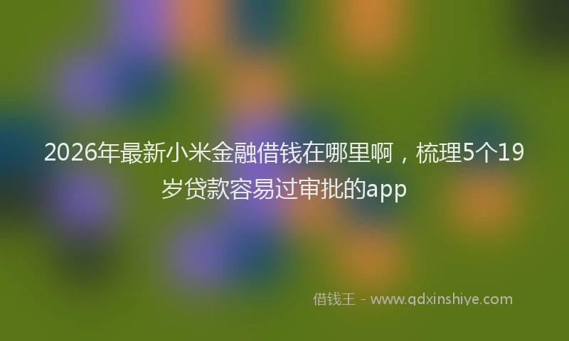 2026年最新小米金融借钱在哪里啊，梳理5个19岁贷款容易过审批的app