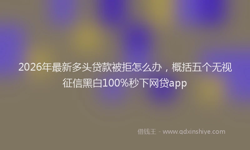 2026年最新多头贷款被拒怎么办,概括五个无视征信黑白100%秒下网贷app
