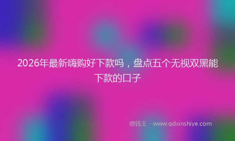 2026年最新嗨购好下款吗，盘点五个无视双黑能下款的口子
