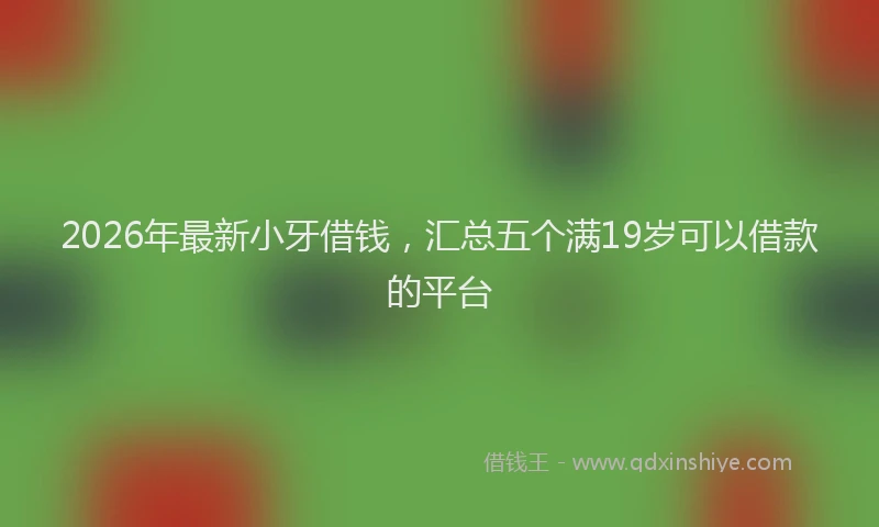 2026年最新小牙借钱，汇总五个满19岁可以借款的平台