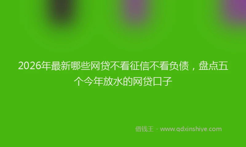 2026年最新哪些网贷不看征信不看负债，盘点五个今年放水的网贷口子
