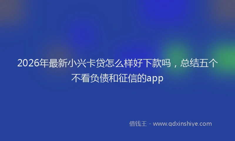 2026年最新小兴卡贷怎么样好下款吗，总结五个不看负债和征信的app