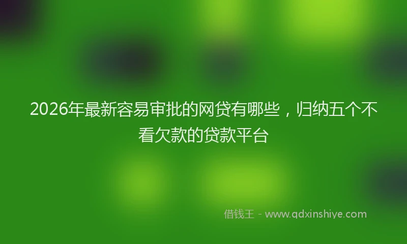 2026年最新容易审批的网贷有哪些，归纳五个不看欠款的贷款平台